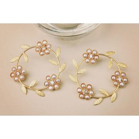 Floral Pearl Wreath Earrings